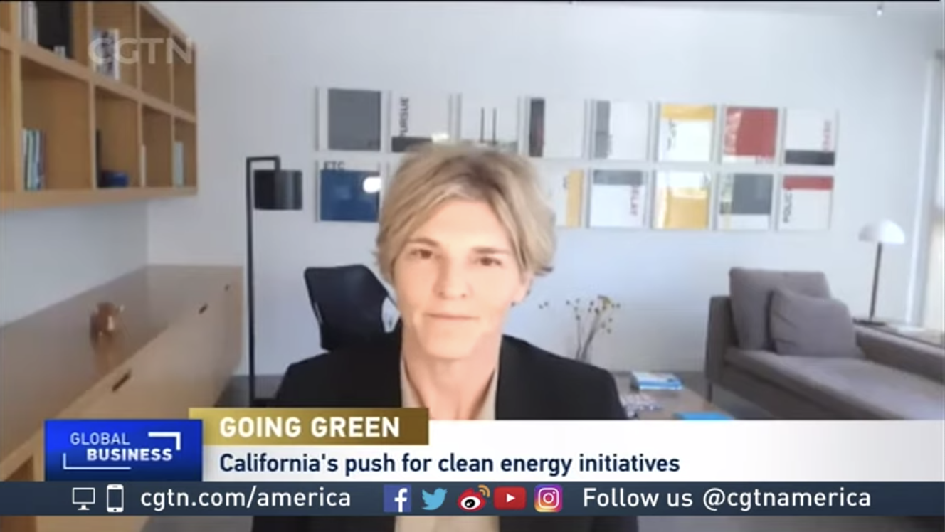 Professor Freeman talks to CGTN’s Sean Callebs about California’s green energy initiatives